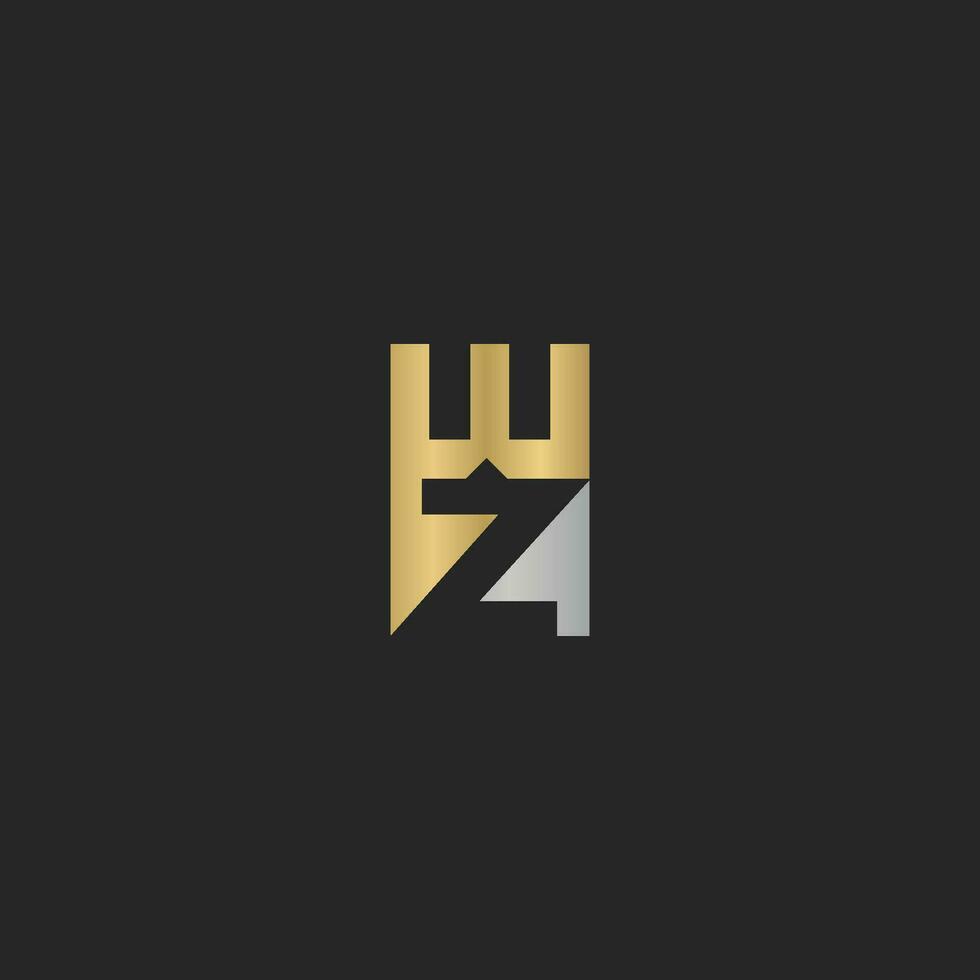 Alphabet letters Initials Monogram logo WZ, ZW, Z and W vector