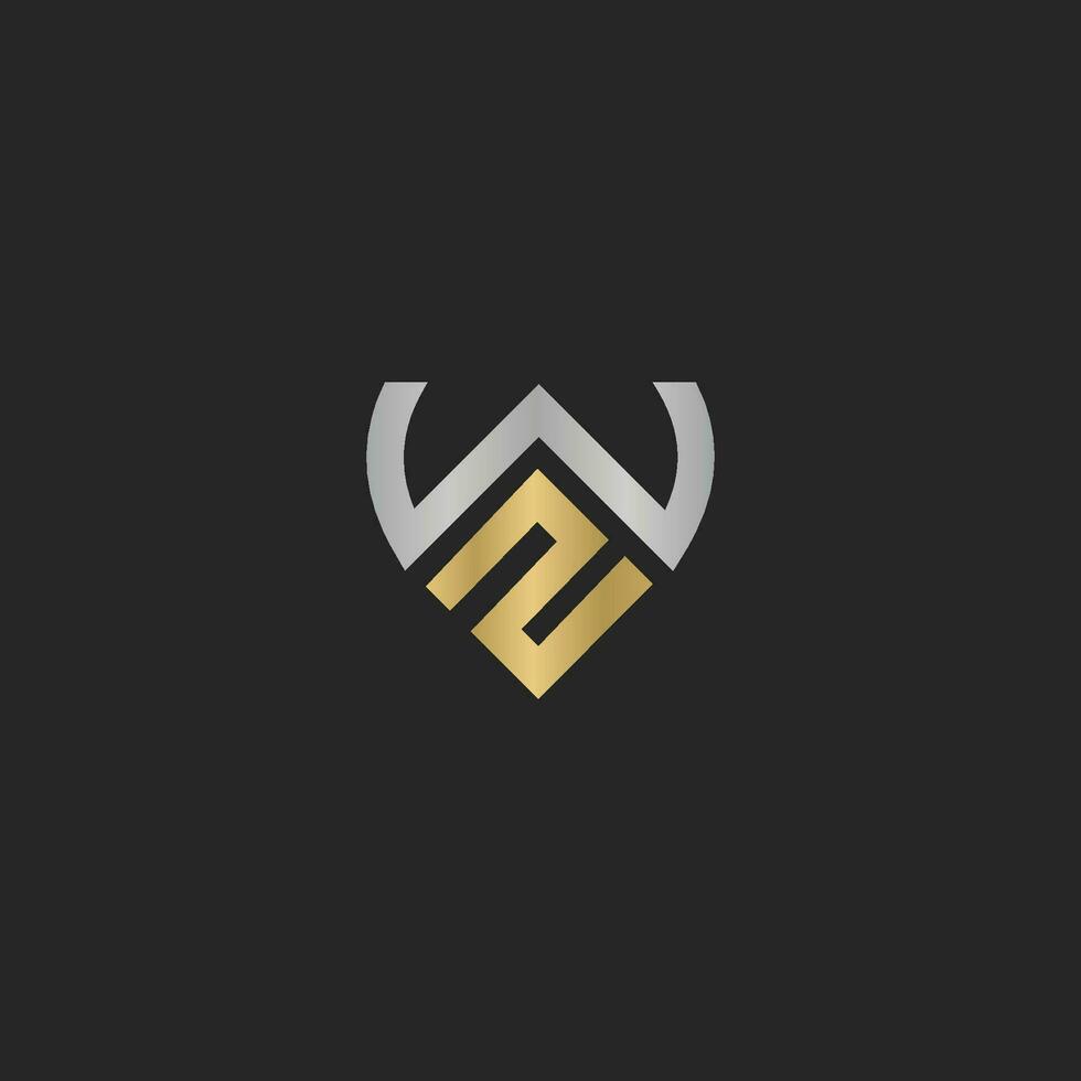 Alphabet letters Initials Monogram logo WZ, ZW, Z and W vector