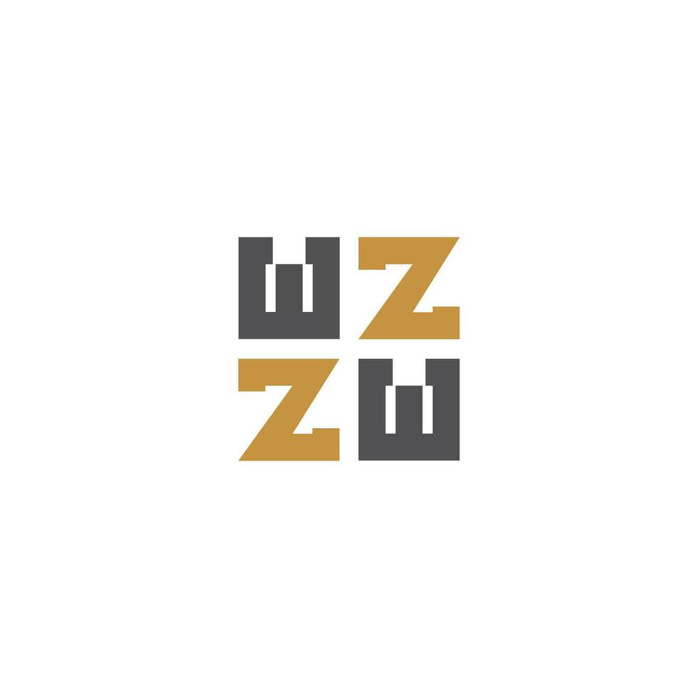 Alphabet letters Initials Monogram logo WZ, ZW, Z and W vector