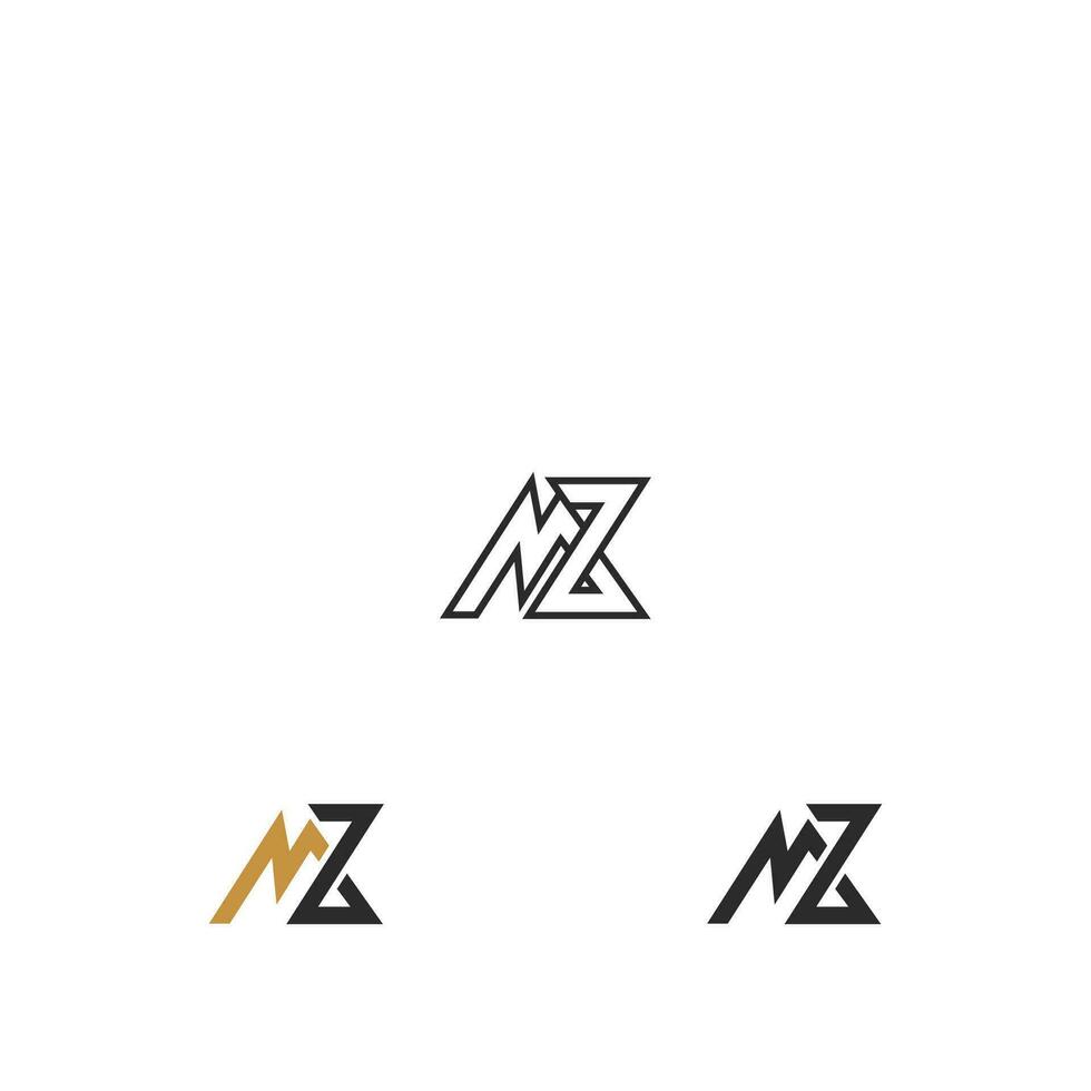 alfabeto iniciales logo zm, mz, z y metro vector