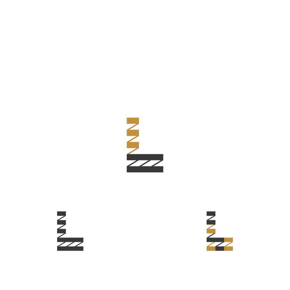 alfabeto iniciales logo zl, lz, z y l vector