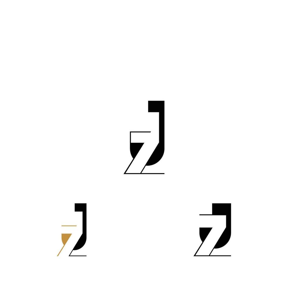 Alphabet letters Initials Monogram logo ZJ, JZ, Z and J vector