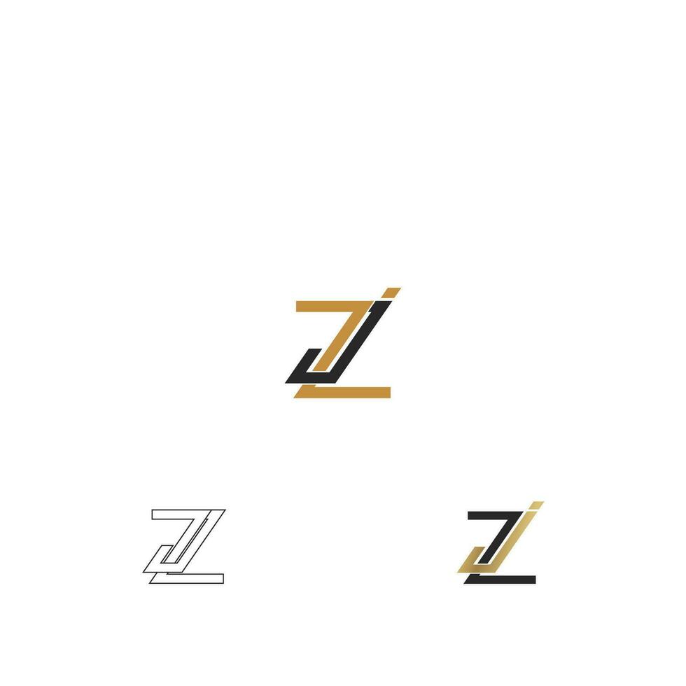 Alphabet letters Initials Monogram logo ZJ, JZ, Z and J vector