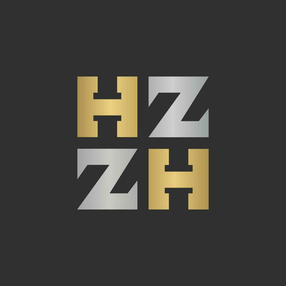Alphabet Initials logo HZ, ZH, H and Z vector