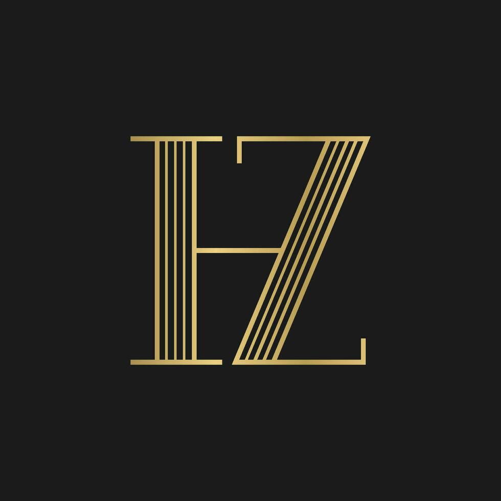 Alphabet Initials logo HZ, ZH, H and Z vector