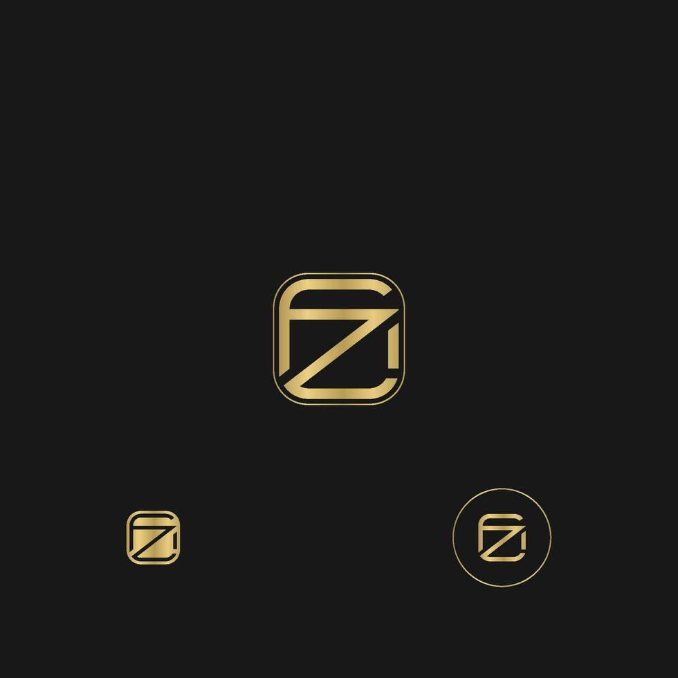 Alphabet letters Initials Monogram logo FZ, ZF, F and Z vector