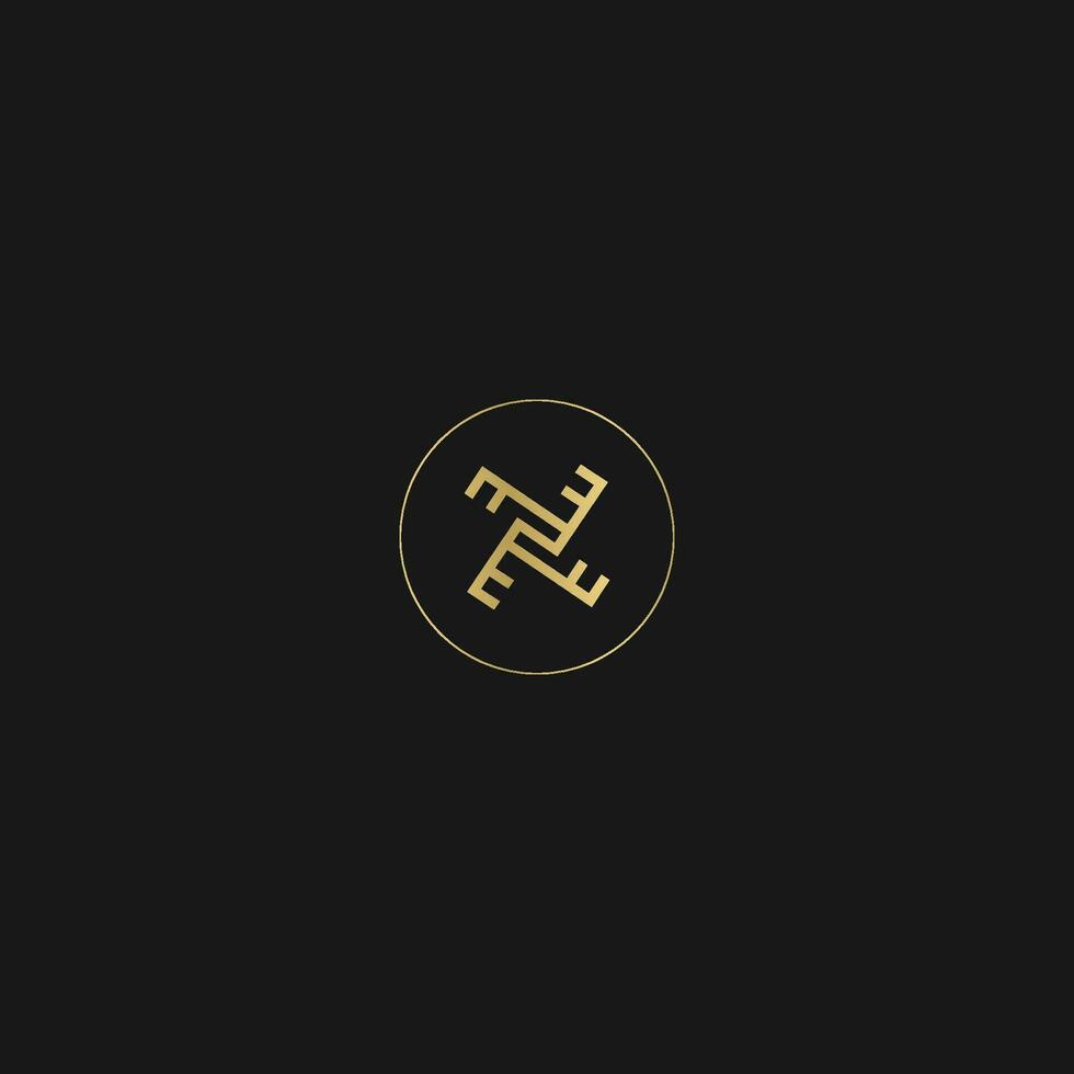 Alphabet letters Initials Monogram logo FZ, ZF, F and Z vector