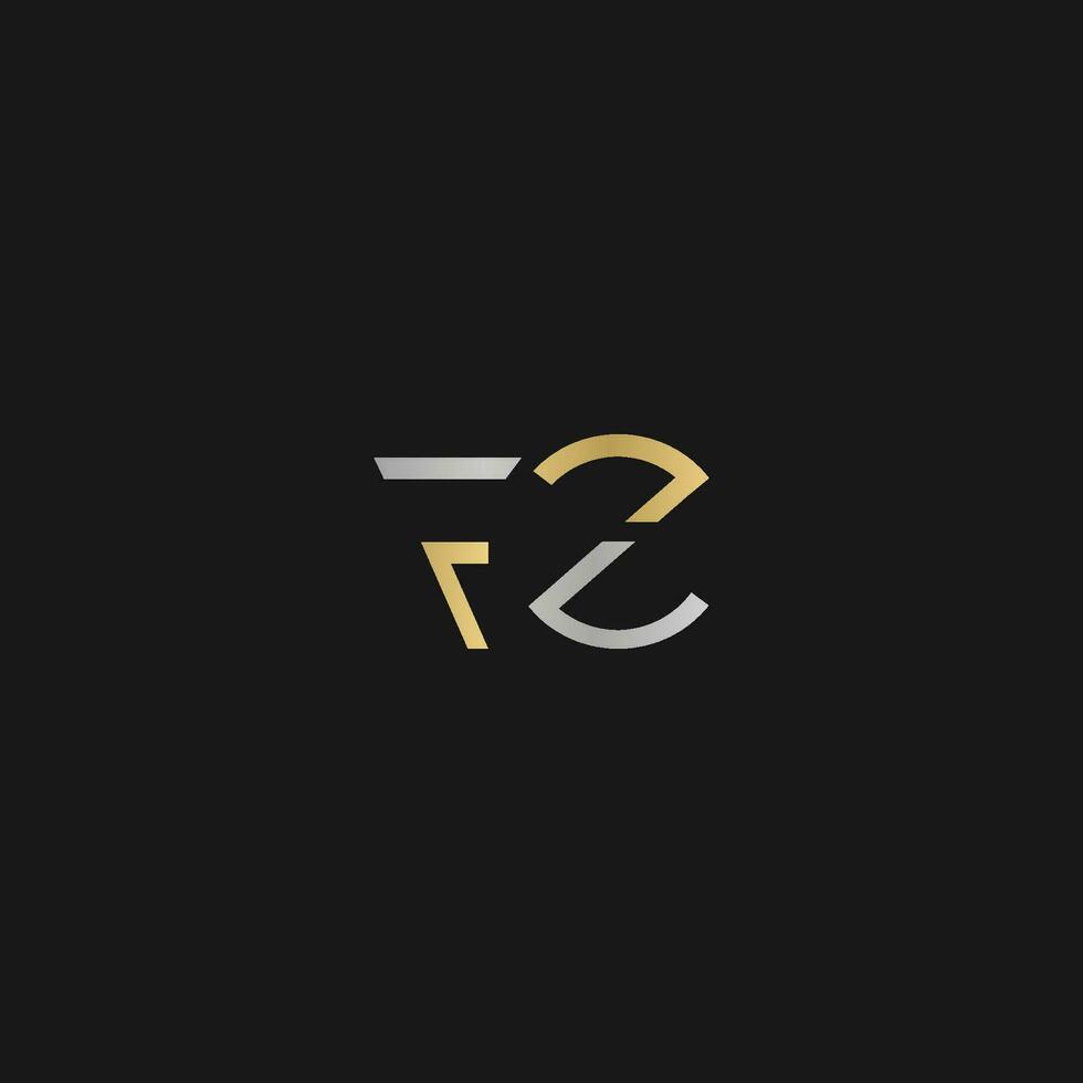 Alphabet letters Initials Monogram logo FZ, ZF, F and Z vector