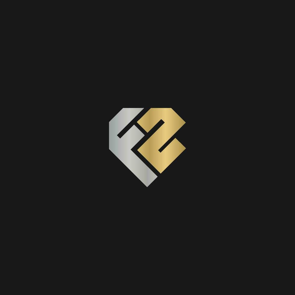 Alphabet letters Initials Monogram logo FZ, ZF, F and Z vector