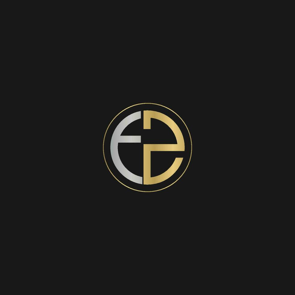 Alphabet letters Initials Monogram logo FZ, ZF, F and Z vector
