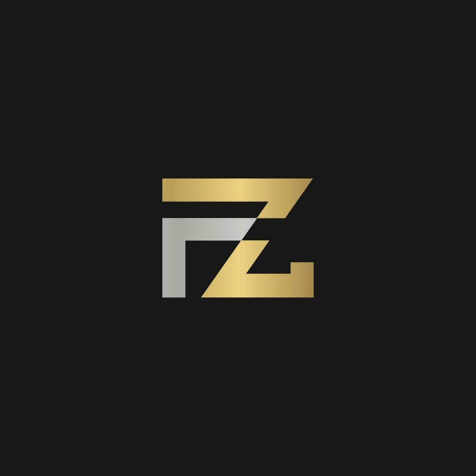 Alphabet letters Initials Monogram logo FZ, ZF, F and Z vector