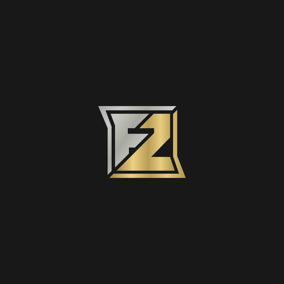 Alphabet letters Initials Monogram logo FZ, ZF, F and Z vector