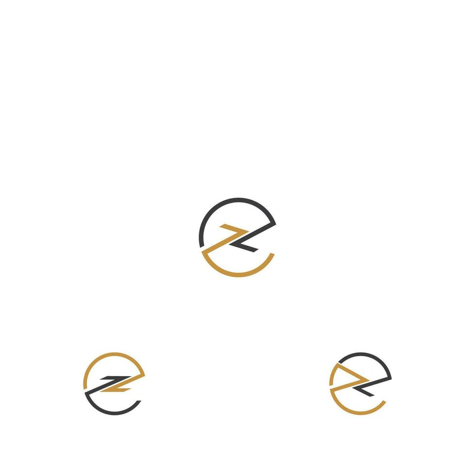 Alphabet letters Initials Monogram logo EZ, ZE, E and Z vector