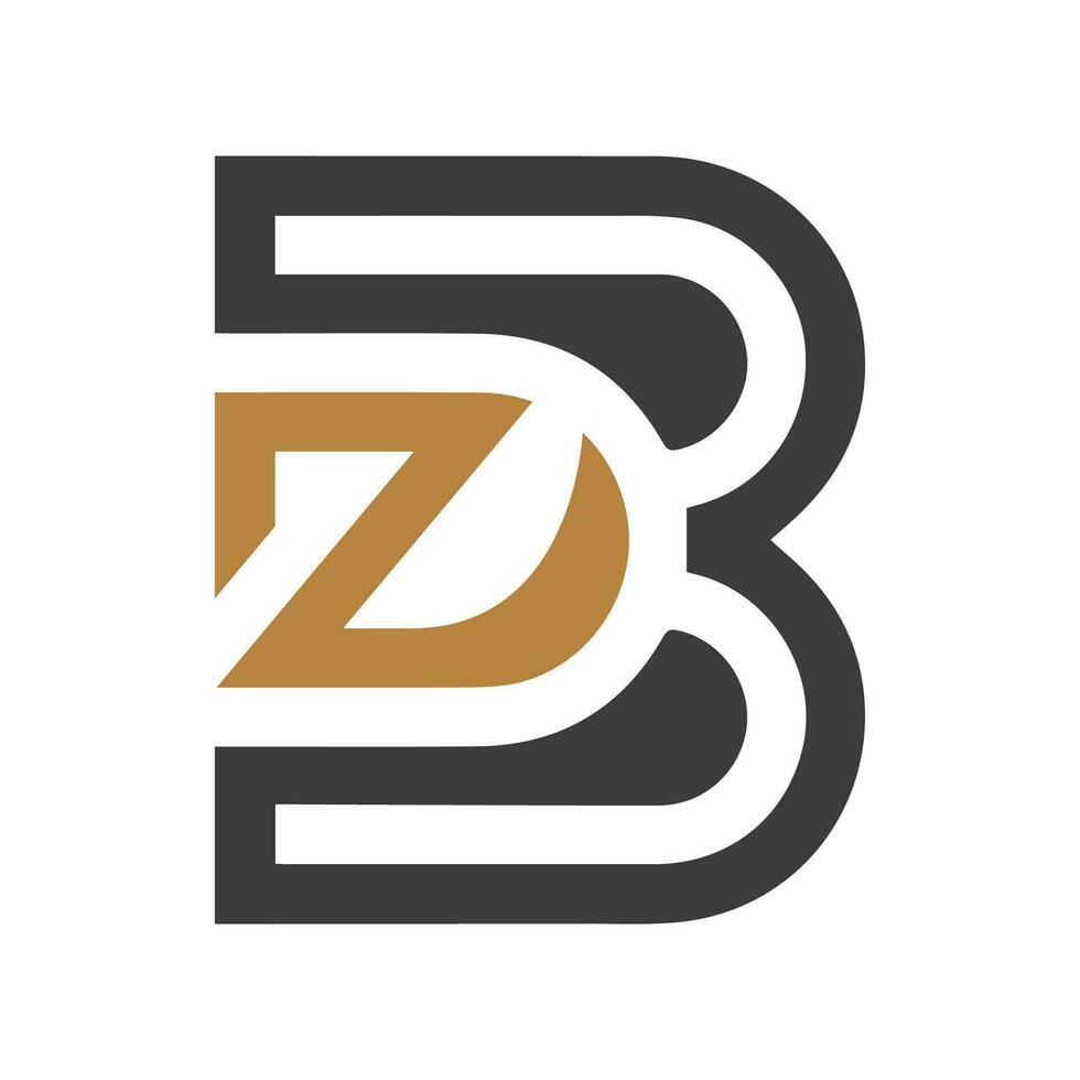 Alphabet letters Initials Monogram logo BZ, ZB, Z and B vector