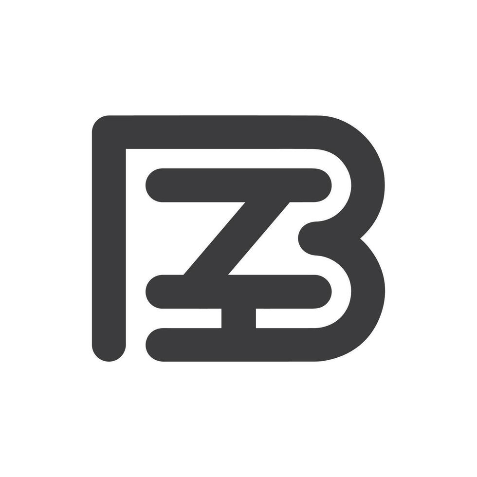 Alphabet letters Initials Monogram logo BZ, ZB, Z and B vector