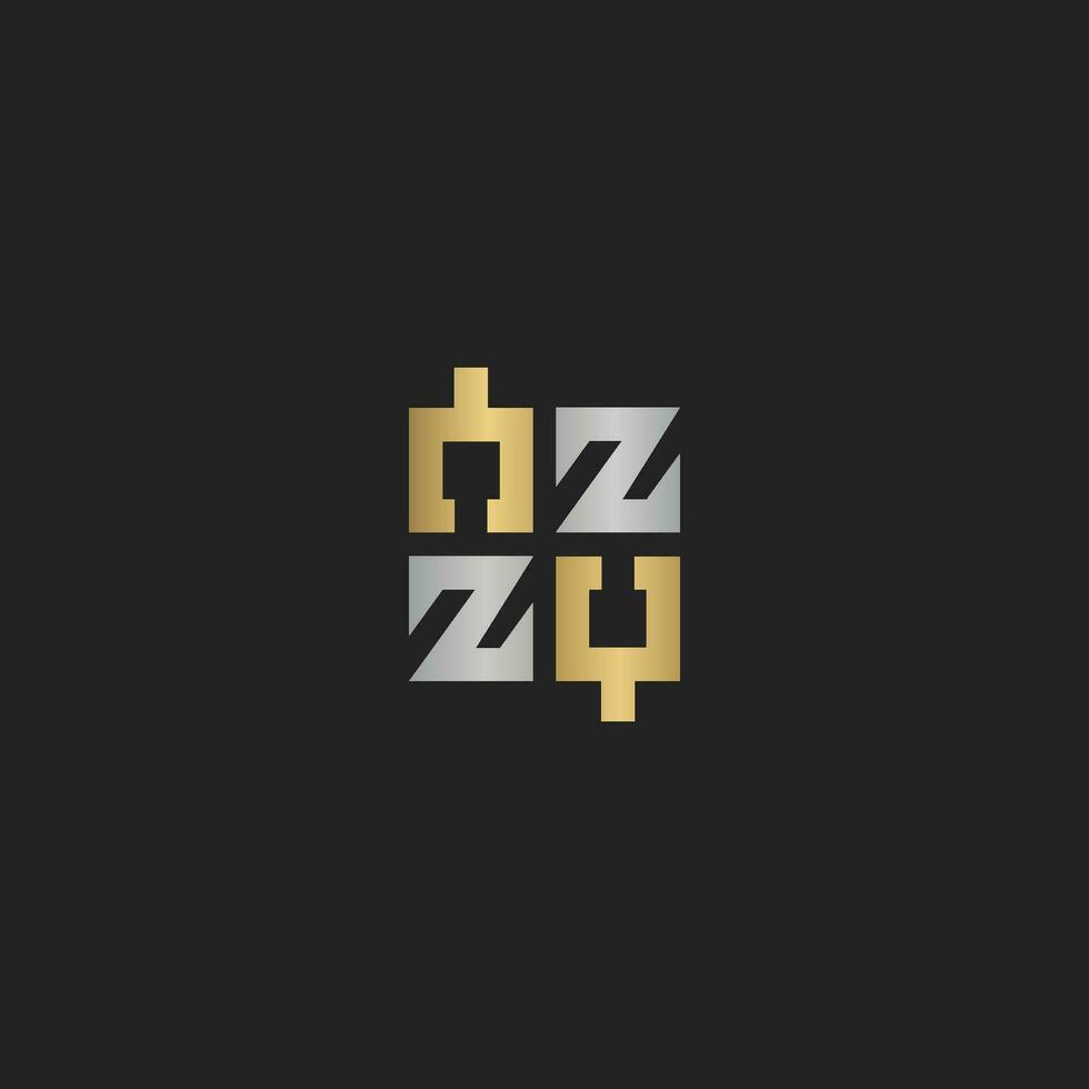 Alphabet Initials logo ZY, YZ, Z and Y vector