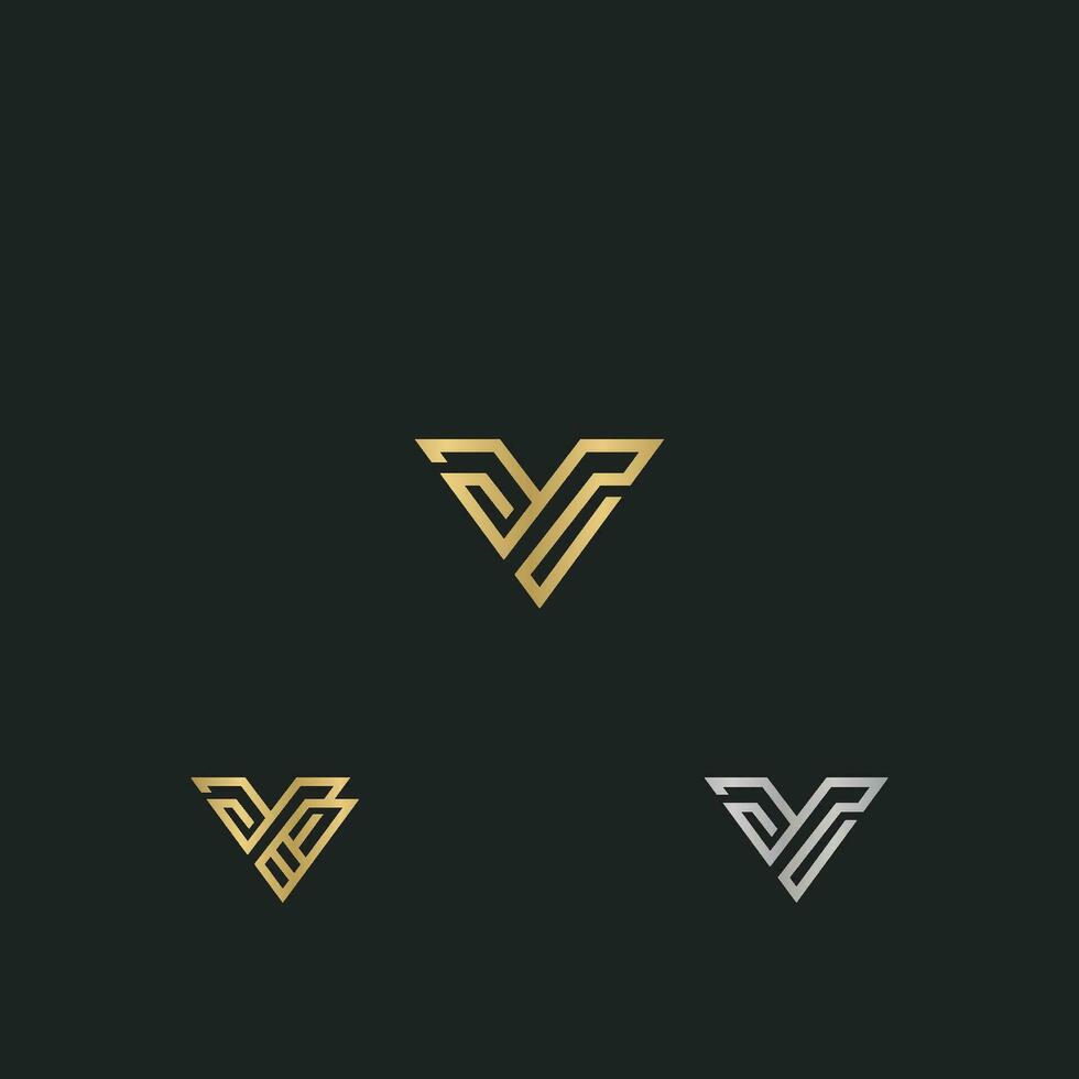 VY, YV, V AND Y Abstract initial monogram letter alphabet logo design vector