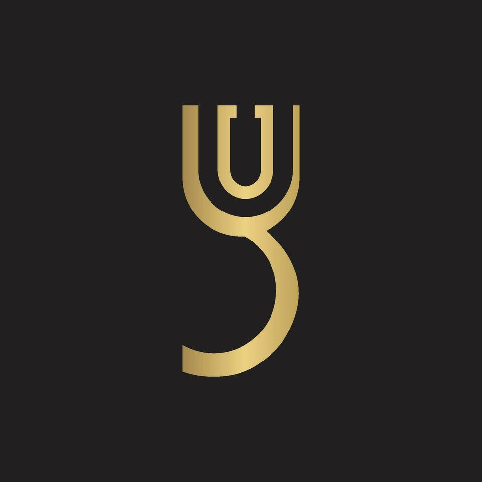 Alphabet Initials logo UY, YU, Y and U vector