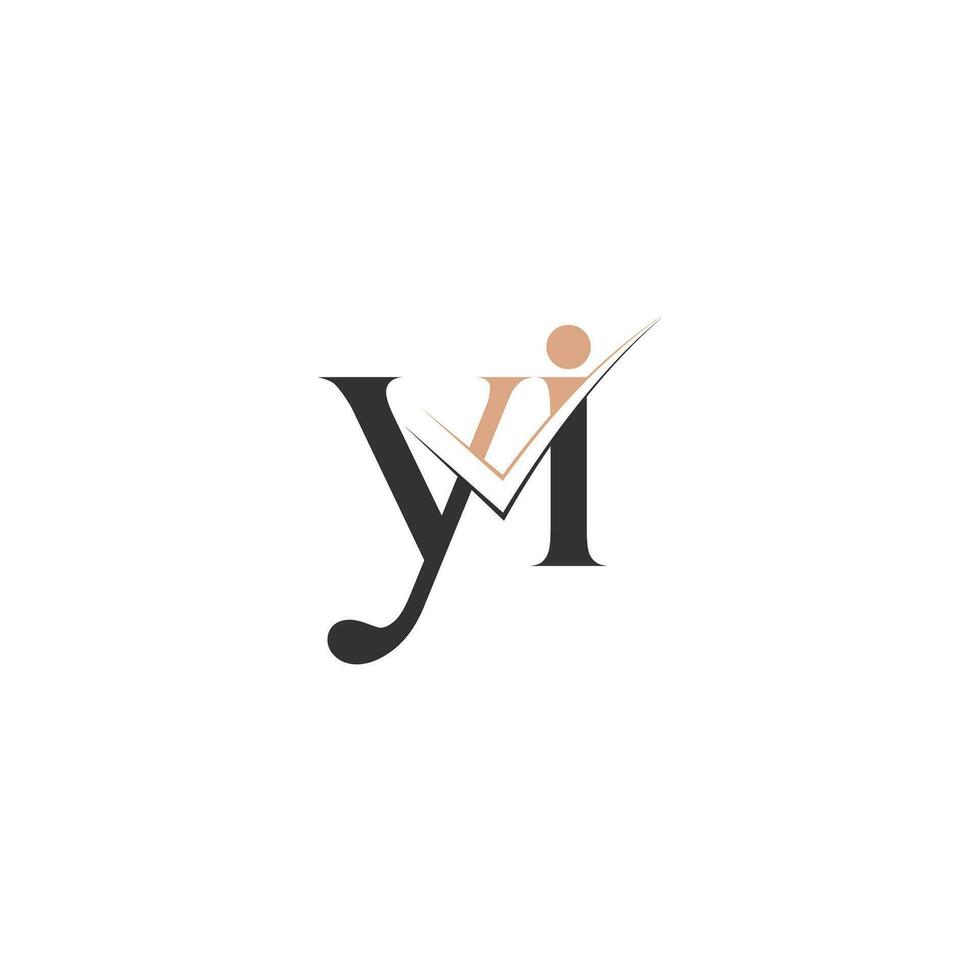 Alphabet letters Initials Monogram logo YI, IY, Y and I vector