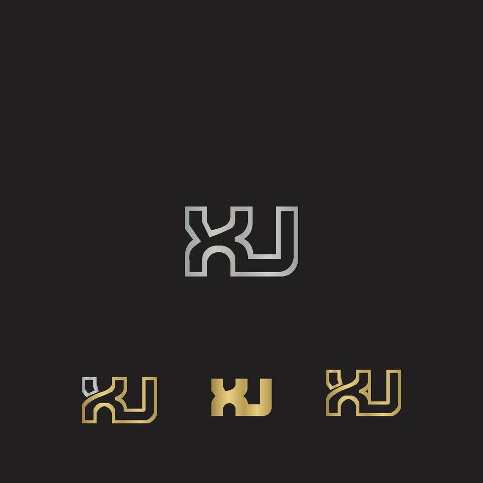 Alphabet Initials logo UX, XU, X and U vector