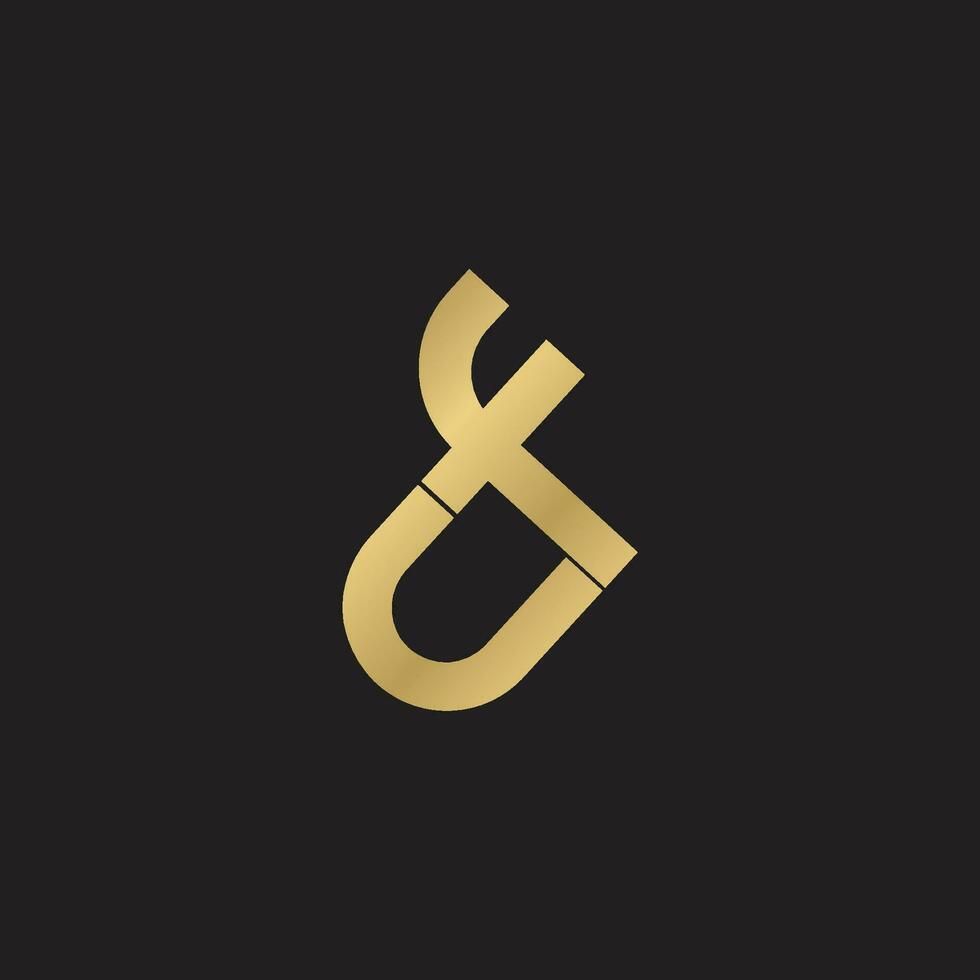 Alphabet Initials logo UX, XU, X and U vector