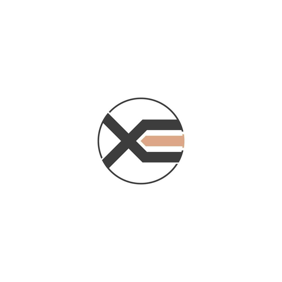 Alphabet Initials logo XE, EX, E and X vector