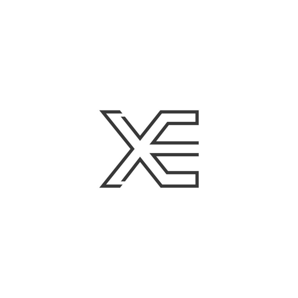 Alphabet Initials logo XE, EX, E and X vector