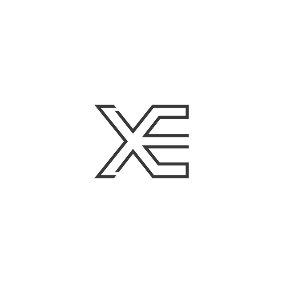 alfabeto iniciales logo xe, ex, mi y X vector