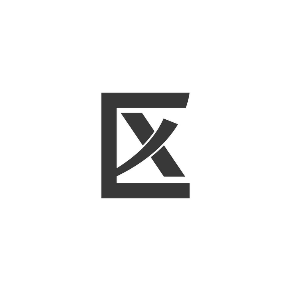 Alphabet Initials logo XE, EX, E and X vector