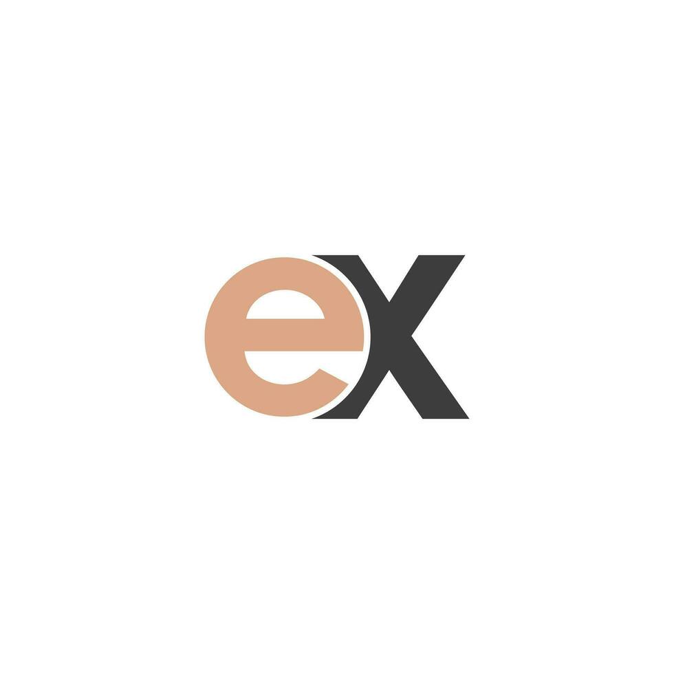 Alphabet Initials logo XE, EX, E and X vector