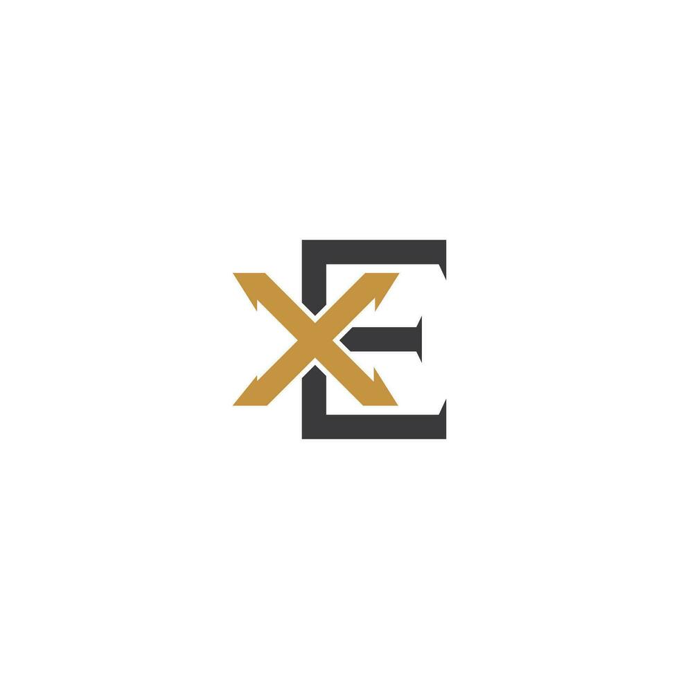 Alphabet Initials logo XE, EX, E and X vector