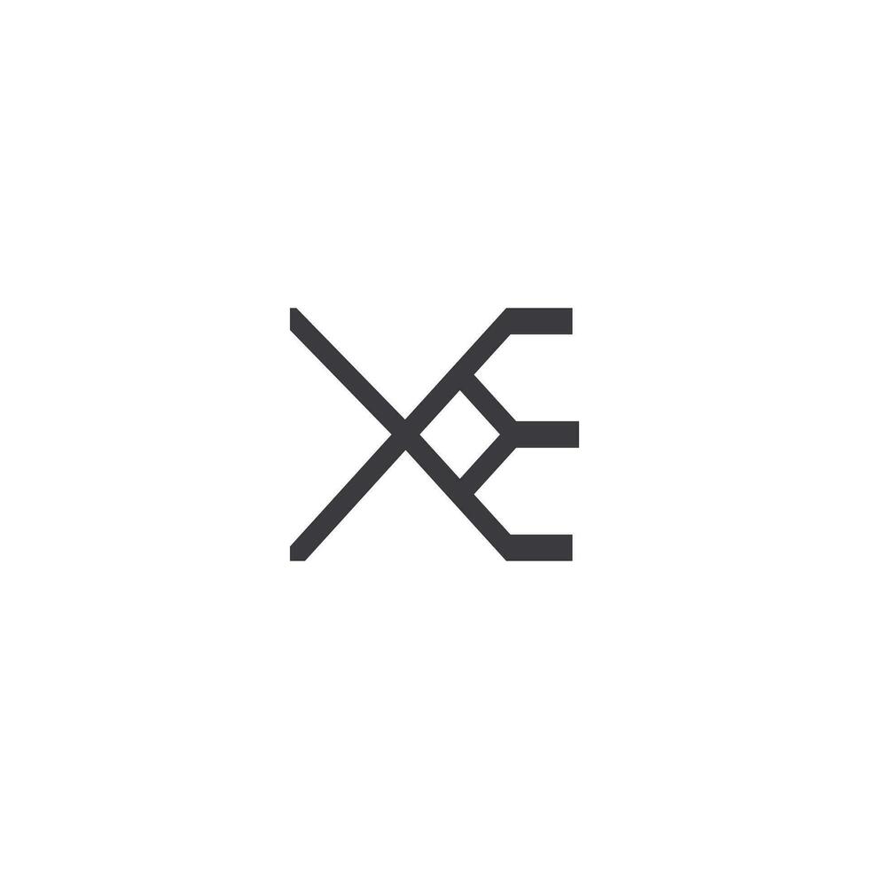 alfabeto iniciales logo xe, ex, mi y X vector