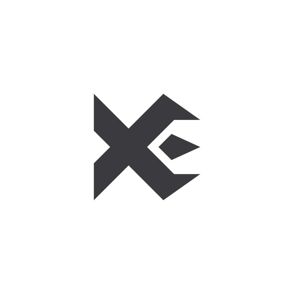 Alphabet Initials logo XE, EX, E and X vector