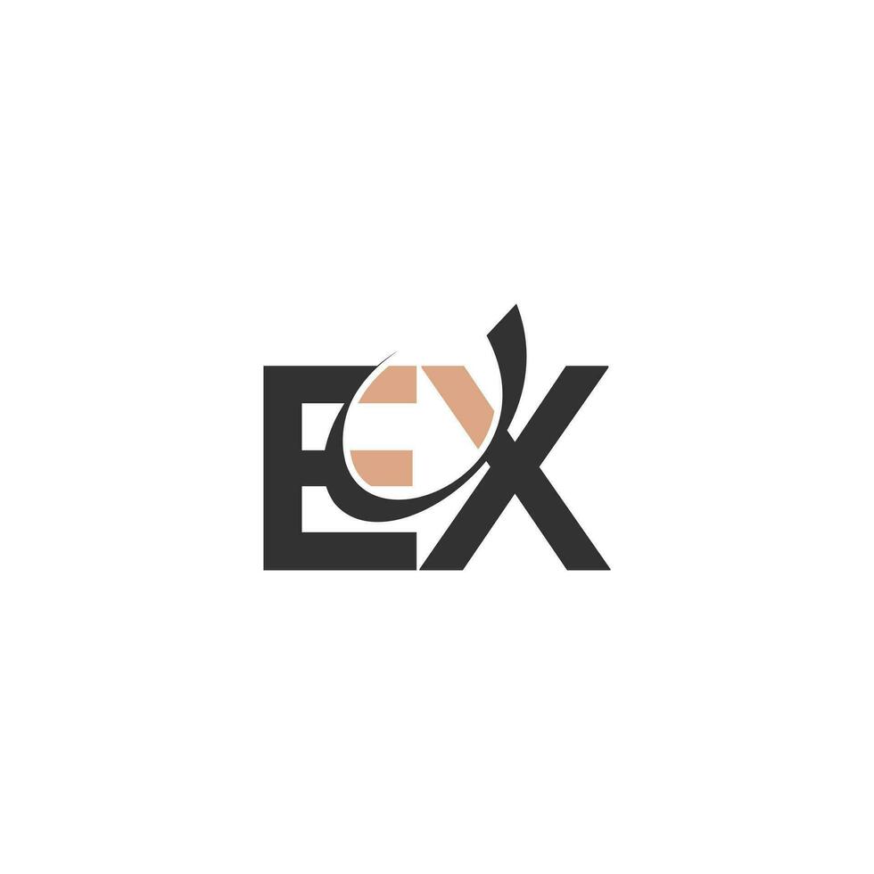 Alphabet Initials logo XE, EX, E and X vector