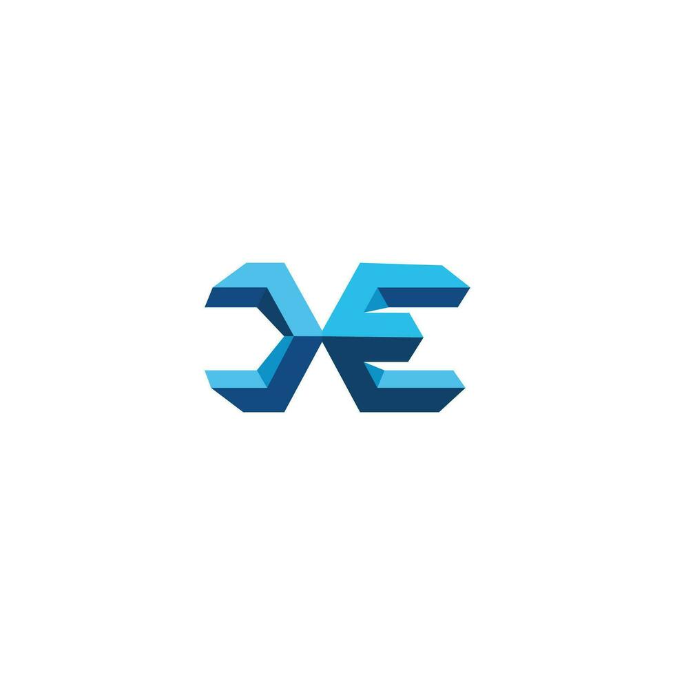 Alphabet Initials logo XE, EX, E and X vector