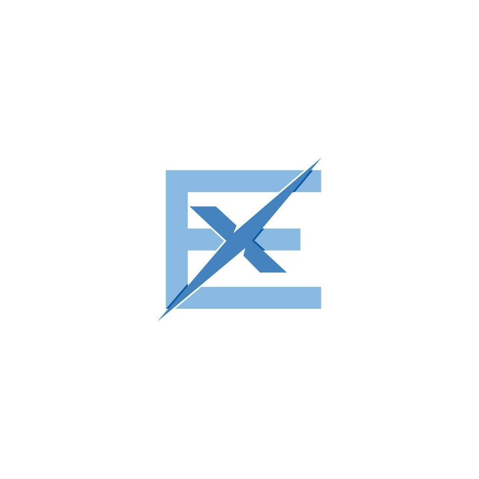 Alphabet Initials logo XE, EX, E and X vector