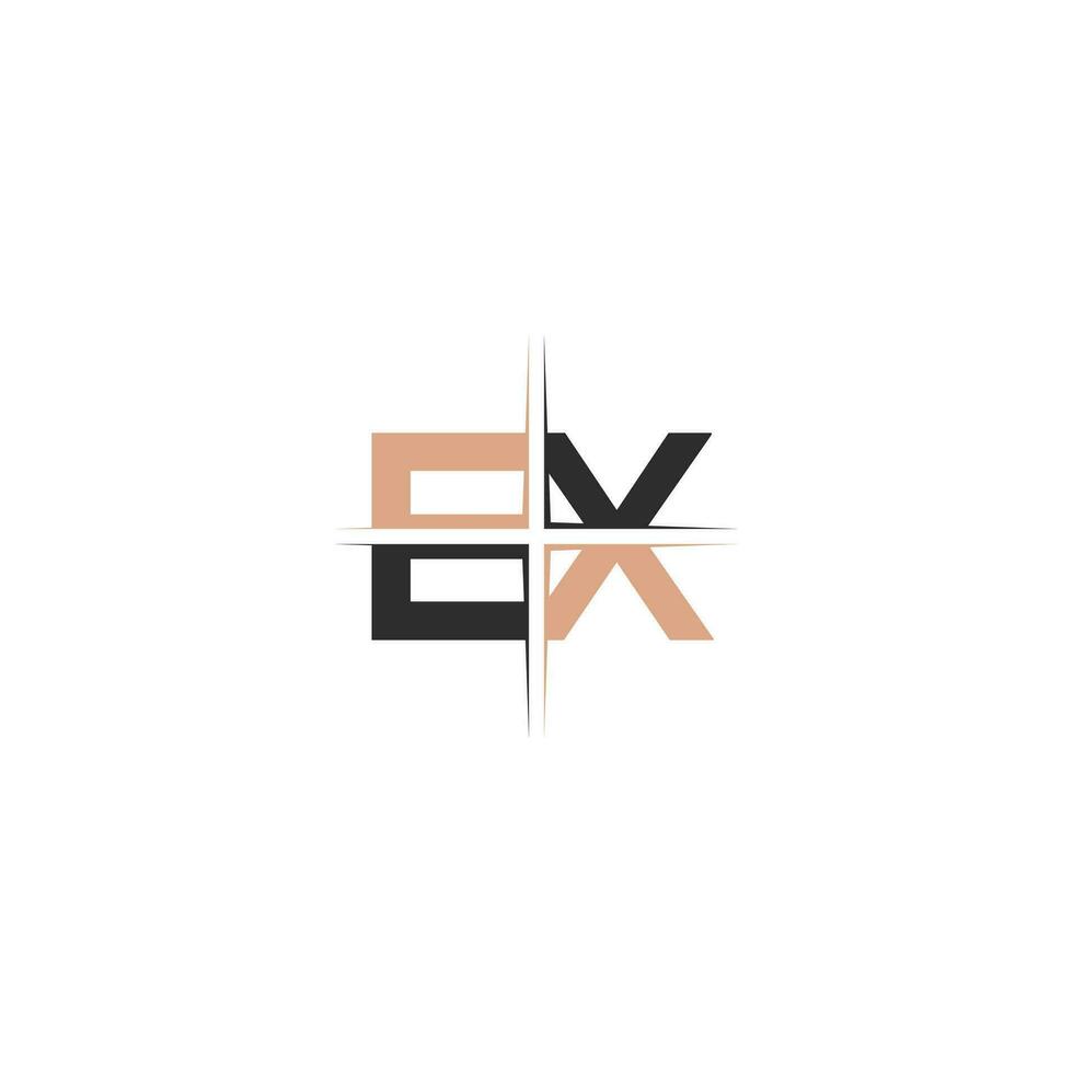 Alphabet Initials logo XE, EX, E and X vector