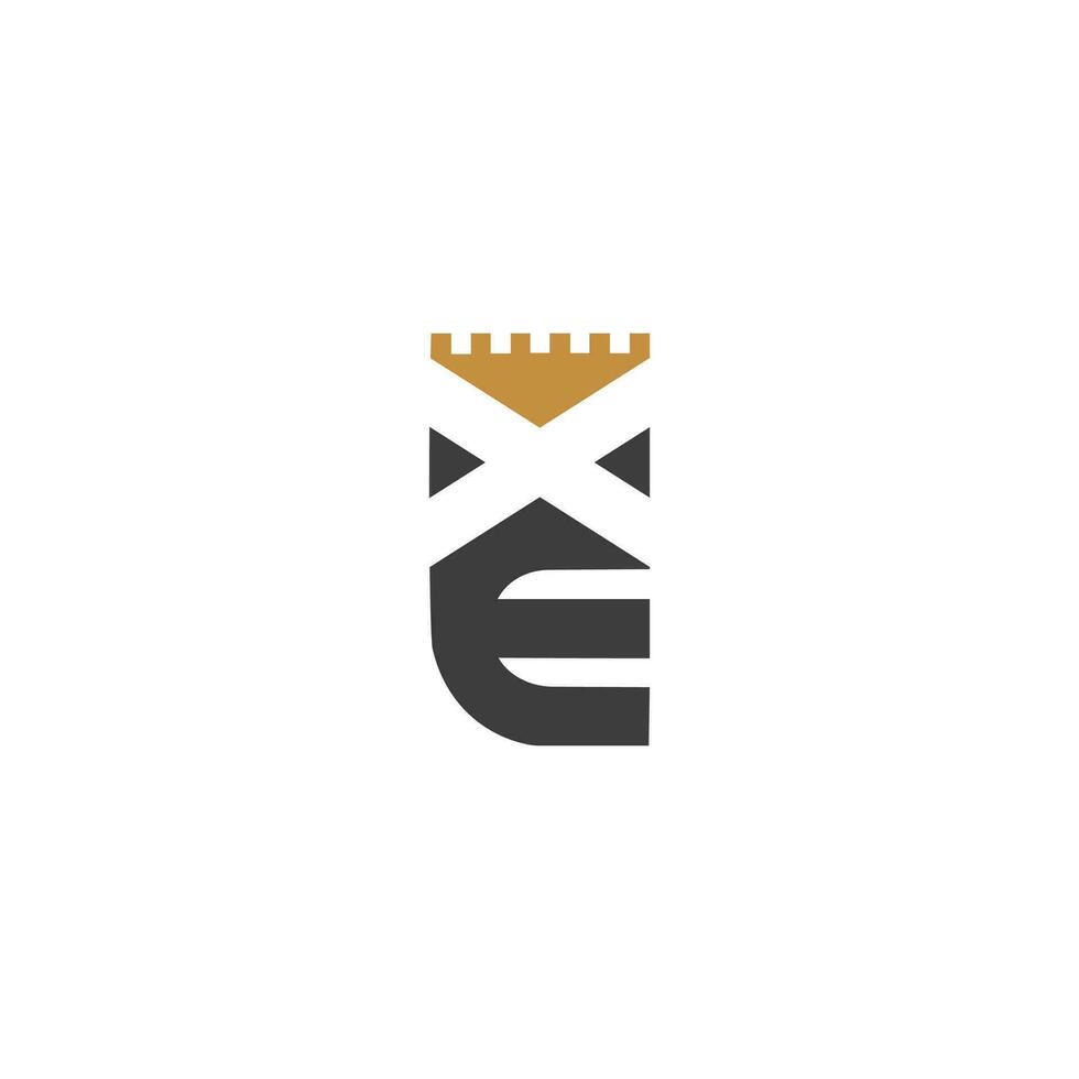 Alphabet Initials logo XE, EX, E and X vector