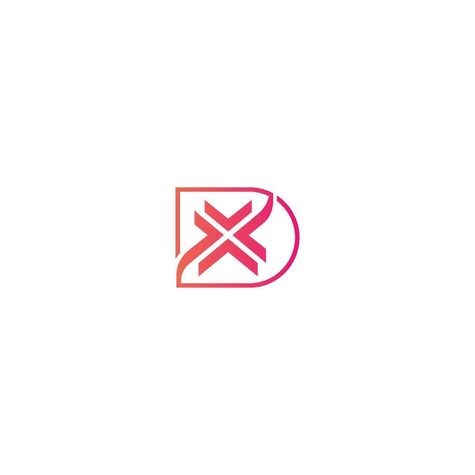 DX, XD, D AND X Abstract initial monogram letter alphabet logo design vector