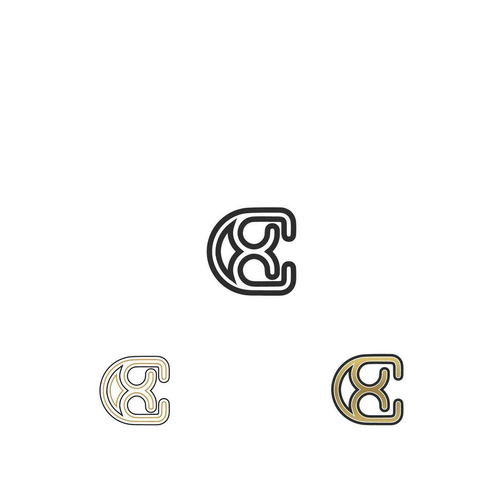 Alphabet letters Initials Monogram logo XC, CX, X and C vector