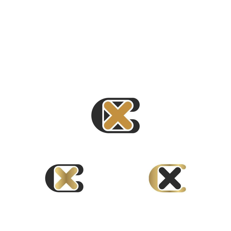 alfabeto letras iniciales monograma logo xc, cx, x y c vector