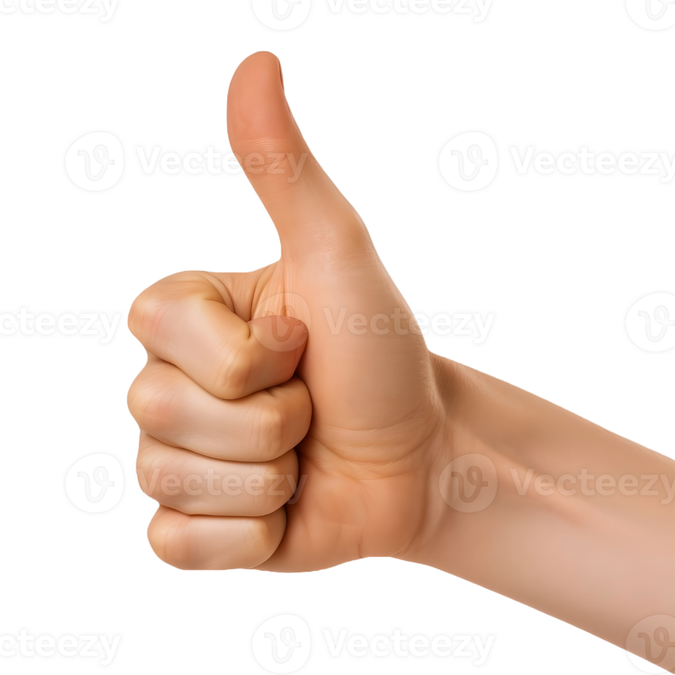 AI generated Hand Giving Gesture with Thumb on Transparent background - Ai Generated png