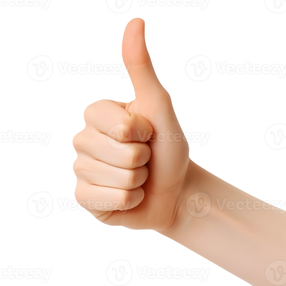 AI generated Hand Giving Gesture with Thumb on Transparent background - Ai Generated png