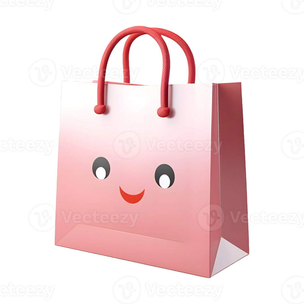 AI generated 3D Rendering of a Colorful Shopping Bag on Transparent Background - Ai Generated png