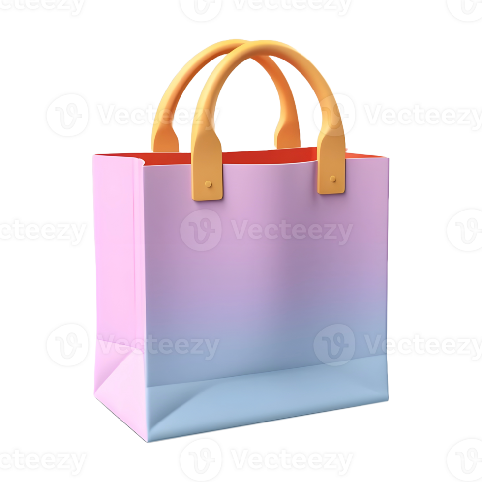 AI generated 3D Rendering of a Colorful Shopping Bag on Transparent Background - Ai Generated png