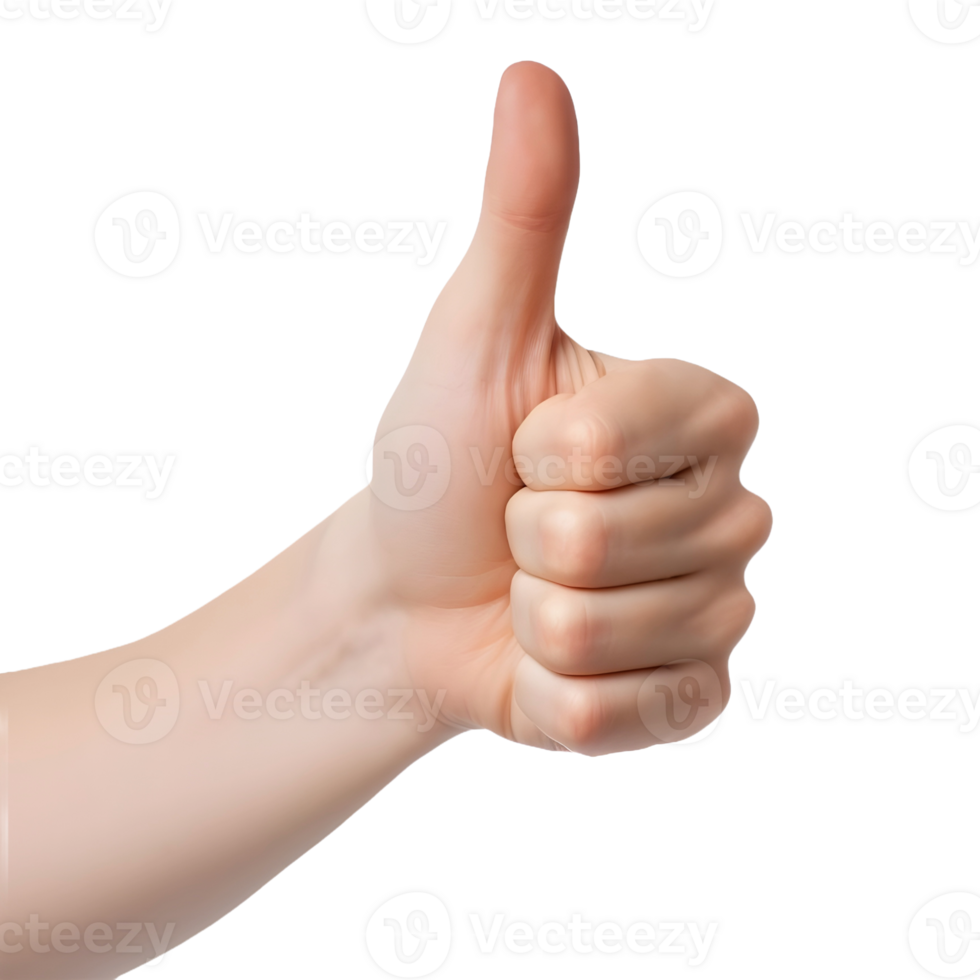 AI generated Hand Giving Gesture with Thumb on Transparent background - Ai Generated png