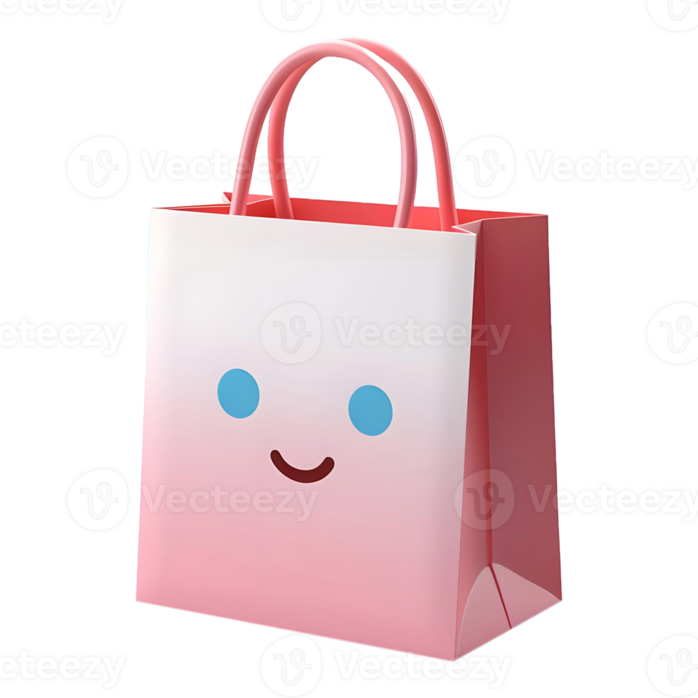 AI generated 3D Rendering of a Colorful Shopping Bag on Transparent Background - Ai Generated png