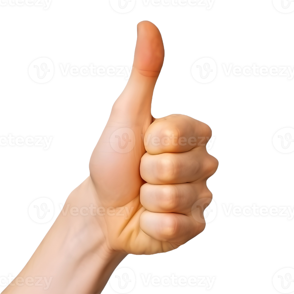 AI generated Hand Giving Gesture with Thumb on Transparent background - Ai Generated png