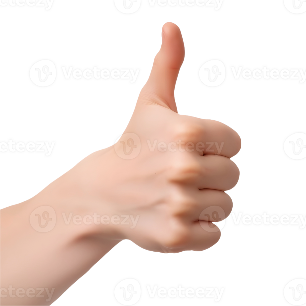 AI generated Hand Giving Gesture with Thumb on Transparent background - Ai Generated png