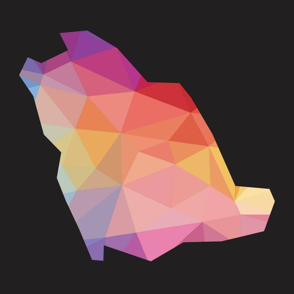 Colorful abstract vector low polygonal of Saudi Arabia map.